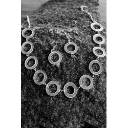 Gonasika Silver Linings Rings Silver Filigree Handmade Necklace Set