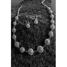 Gonasika Silver Linings Rudraksha Silver Filigree Handmade Necklace Set