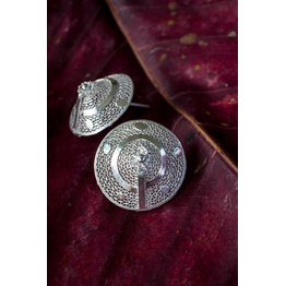 Gonasika Silver Linings Cone Silver Filigree Handmade Studs Earrings