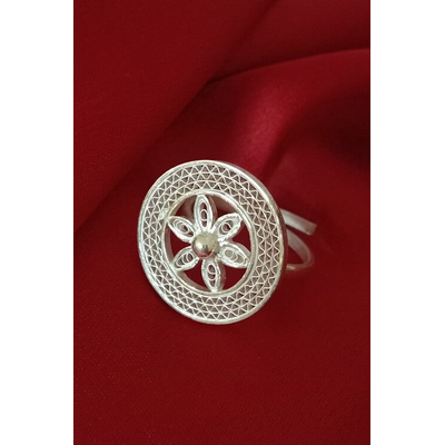 Gonasika Silver Linings Chakra Silver Filigree Handmade Ring