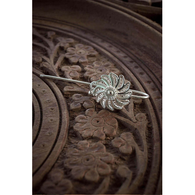 Gonasika Silver Linings Chakri Silver Filigree Handmade Juda Pin