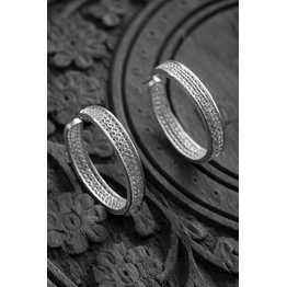 Gonasika Silver Linings Hoop Silver Filigree Handmade Earrings