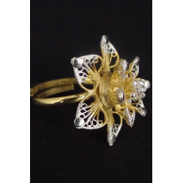 Gonasika Silver Linings Kusum Dual Tone Silver Filigree Handmade Ring