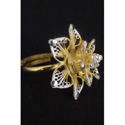 Gonasika Silver Linings Kusum Dual Tone Silver Filigree Handmade Ring