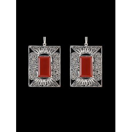 Gonasika Red Agate Filigree Earrings