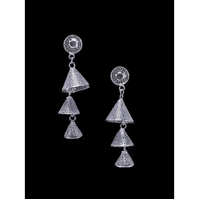 Gonasika Silver Conical Earrings