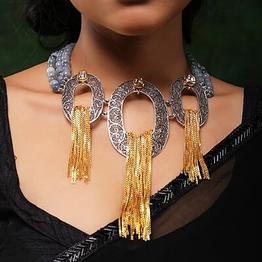 Gonasika Sharanya Silver Necklace