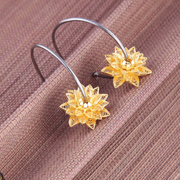 Gonasika Fleur-de-Lotus Silver Earrings