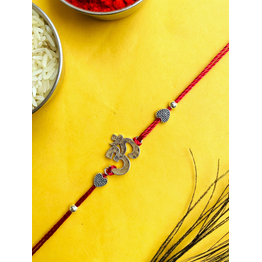 Gonasika Oxidised Silver Divine OM Rakhi for Brothers