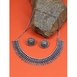 Gonasika Crunchy Fashion Oxidised Silver Tribal Banjara Jewellery Set CFS0384