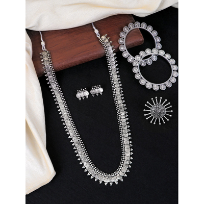 Gonasika Traditional Oxidised Silver Jewellery Set for Women