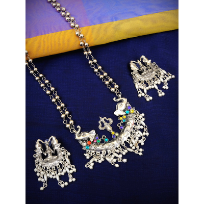 Gonasika Traditional Oxidised Silver Goddess Temple Set