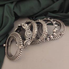 Gonasika RAKSHA Silver Replica Bangles Combo Set