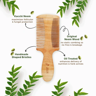 EASY BUY | Jaivik | Double Sided | Neem Comb | Wooden Comb