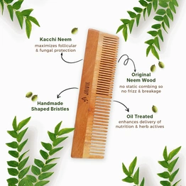 EASY BUY | Jaivik | Dual Tooth | Neem Comb | Wooden Comb