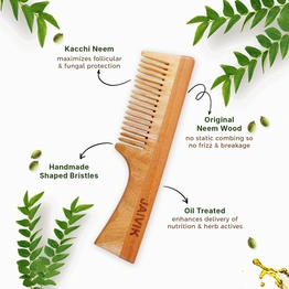 EASY BUY | Jaivik | Fine Tooth | Neem Comb | Wooden Comb