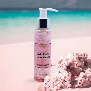 Pink Rose Face Wash | Shine & Glow | Foaming Cleanser | Clean and Supple Skin - 100 ml