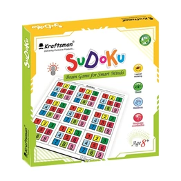 Kraftsman Timeless Wooden Sudoku Puzzle Challenge Board Game Along with Thinking Tiles | Puzzle Book Included