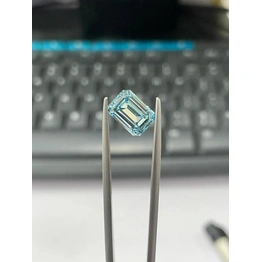 Emerald cut fancy blue IGI LAB DIAMOND