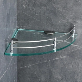 Glass Corner Shelves 1 Set, Floating Shelves for Living Room, Bedroom, Bathroom, Kitchen, Dining Room, Entryway, Hallway…