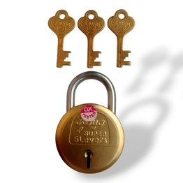 Koyo Super 50mm 6 lever Brass Padlock with 3 Brass keys