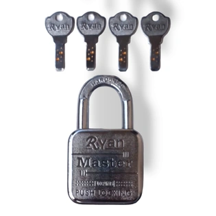 Ryan Master 65 mm 100% Stainless Steel Push Padlock - 14 Pin Security with 4 Brass Keys