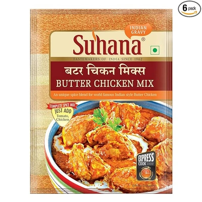 Suhana Butter Chicken | Spice Mix | Easy to Cook 50G - Pack of 6