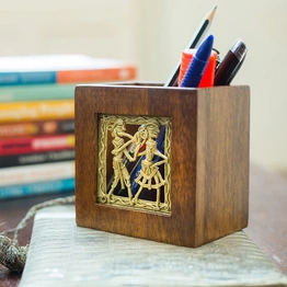 Mango Wood Pen Stand Small