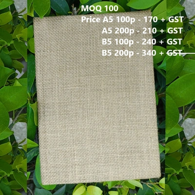 SOT BIG | Natural Jute Cover | Brown Recycled paper | Customization on internal pages