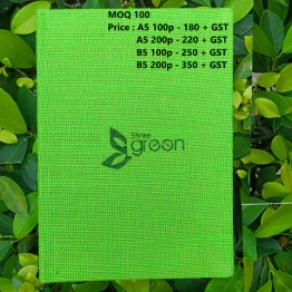 SOT BIG | Green Jute Cover | Brown Recycled paper | Colour branding on pages