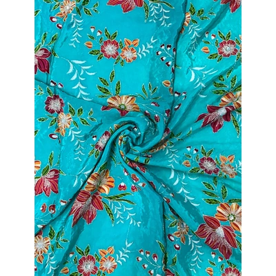 100% Natural crepe Position Print Designer Fabric