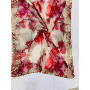 Digital Print With Embroidery Dupatta