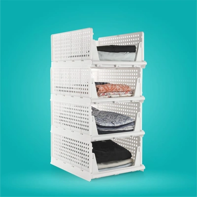 Cloth Stacker Foldable Storage Stacker for Wardrobe - 4 Layers