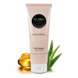 ALZIBA CARES Acne Clean And Clear Face Wash With 2% Salicylic Acid, Aloe Vera And Vitamin E | Effective & Advance Acne / Pimple Care And Control | 100 ML | For Men And Women, All Season & All Skin Types