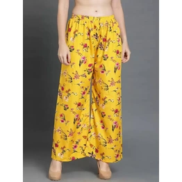 Women Regular Fit Multicolor Crepe Trousers