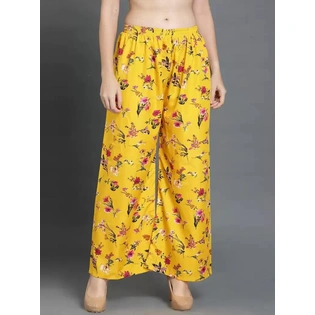 Women Regular Fit Multicolor Crepe Trousers