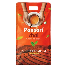 Pansari Super Premium Chai, 1 Kg | Ek Aur Ho Jaye! Strong & Aromatic Chai Patti for Traditional Indian Chai | Premium Black Tea Leaves | CTC Tea | Tea Leaves in Fresh | Fresh From Assam Best Tea