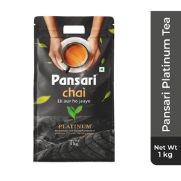 Pansari Platinum Premium CTC Chai with 17% Long Leaves Tea | Assam & Darjeeling Blend Tea | 1Kg Tea Pack | Bold, Rich Aroma for an Authentic Chai Experience | Assam Tea long leaf tea