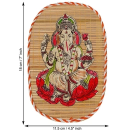 Archeiv Bamboo Hand Crafted Wall Hangings Of Ganesh Ji And Laxmi Ji For Home Decor