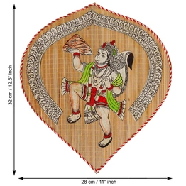 Archeiv Bamboo Hand Crafted Leaf Design Wall Hangings Of Hanuman Ji For Home Décor | Bamboo Art For Wall Decor