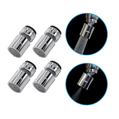 ECO365 Rotatable(360°) Swivel Dual Flow X22 Chrome Finish Aerator (Pack of 4) | Fits in both Inner(24mm) & Outer(22mm) Threaded Taps | Tap Extender with Jet & Eco Flow for Maximum Water Saving