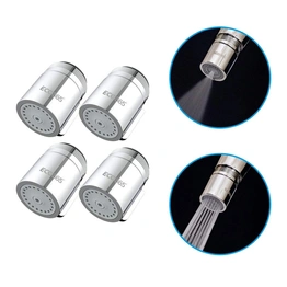 ECO365 Dual Flow X22 Chrome Finish Aerator (Pack of 4) | Fits in both Inner(24mm) & Outer(22mm) Threaded Taps | Tap Extender with Jet & Eco Flow for Maximum Water Saving