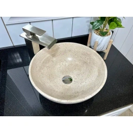 Travertine Italian Marble Round Wash Basin