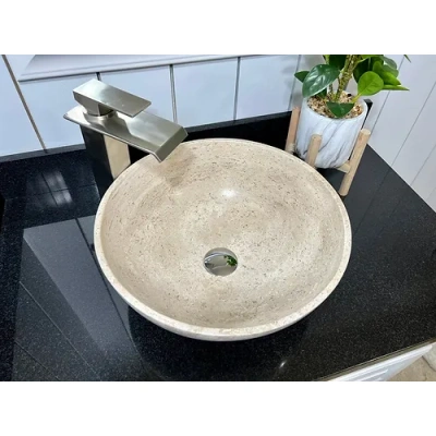 Travertine Italian Marble Round Wash Basin