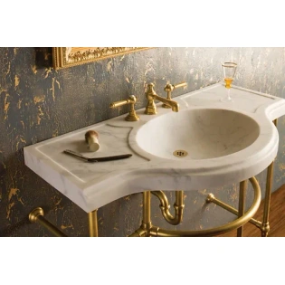 High End Italian Marble Washbasin Sink For Consoles, Marble Above Vanity Sink