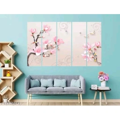 Subham Global Exports Wall paintings of pink flowers