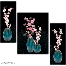 Subham Global Exports 3 Flower Vase Wall Painting