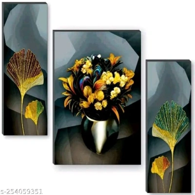 Subham Global Exports Colorful flower vase wall painting