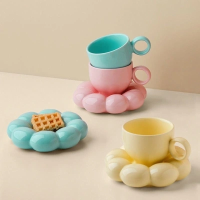 Unique cup set with saucer