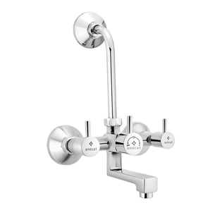 ENICET Brass Durable Wall Mixer 2 in 1 with Bend for Over Head Shower and 125mm Long Bend Pipe, Hot and Cold Wall Mixer for Bathroom (Medium) Visit the ENICET Store